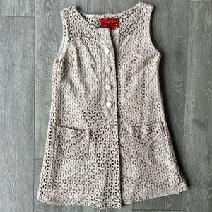 Dazzle Spiria Eyelet A-Line Mini Dress Mod 60s Style • Cotton • Size 3